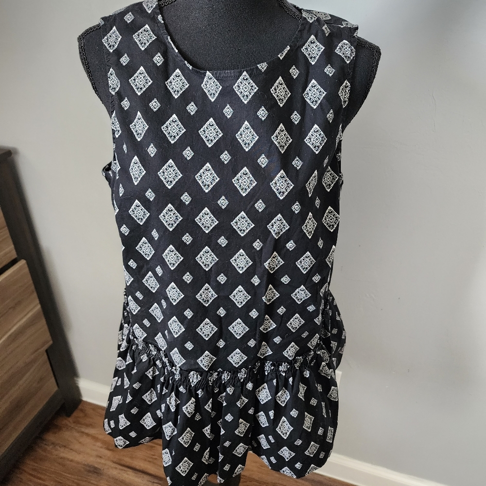 Time and Tru Black Peplum Tank